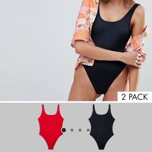 ASOS Red and Black One Piece Swimsuits